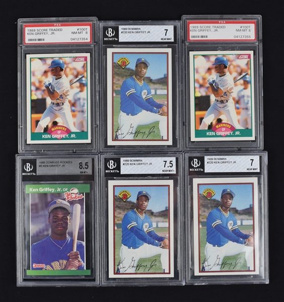 Ken Griffey Jr. Lot of 6 BGS & PSA Graded Baseball Cards 