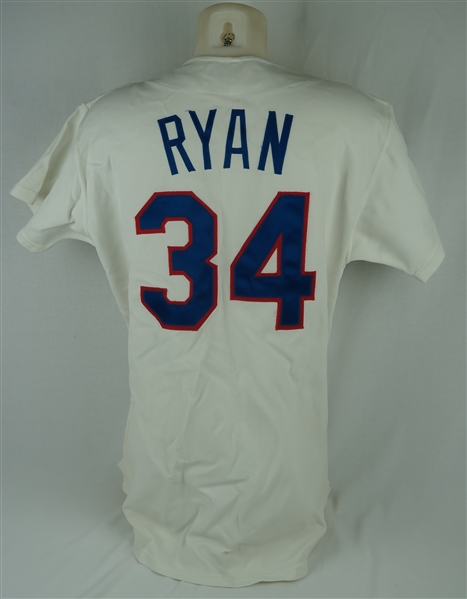 Nolan Ryan c. 1990-93 Texas Rangers Game Used Jersey w/ MEARS & Dave Miedema LOAs