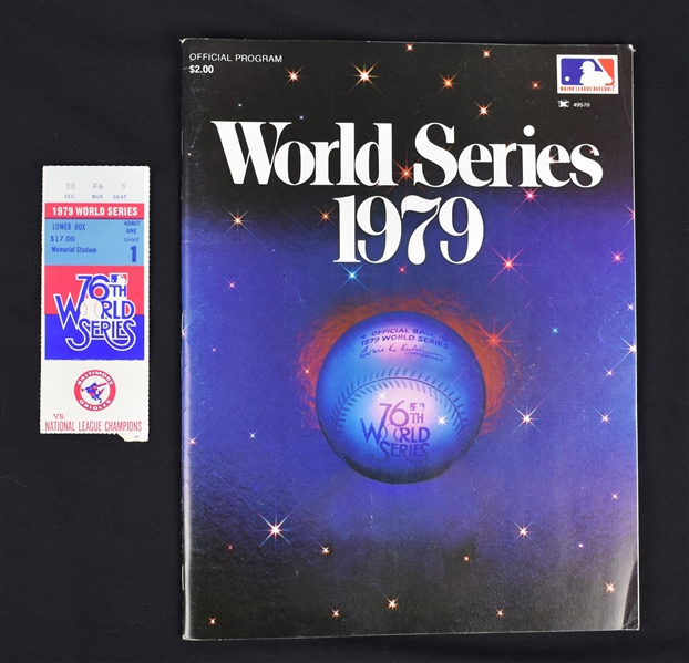 Vintage 1979 World Series Program & Ticket 