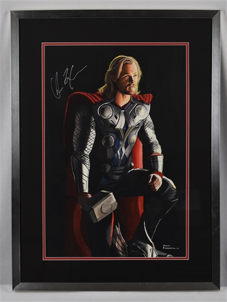 Chris Hemsworth Original "Thor" James Fiorentino Watercolor Painting *Signed by Hemsworth*