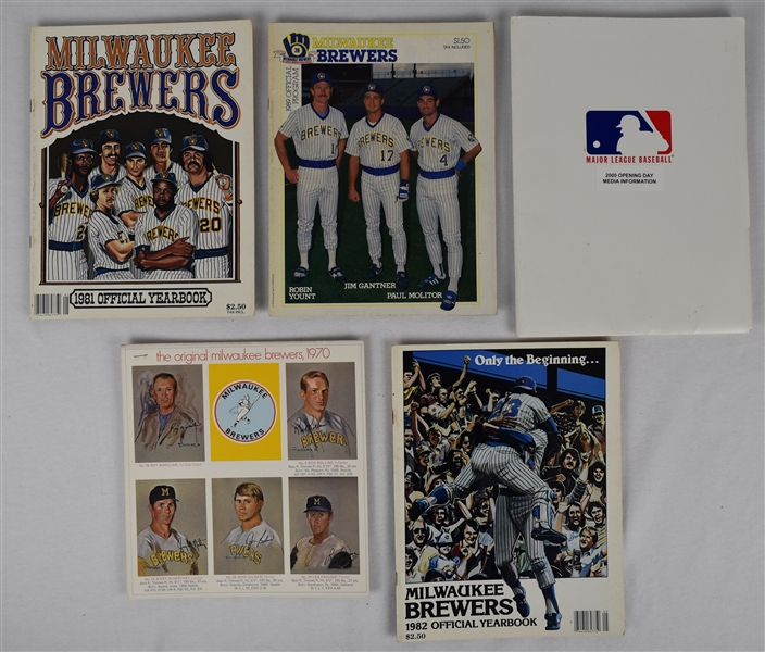 Collection of 22 Milwaukee Brewers Yearbooks & Programs