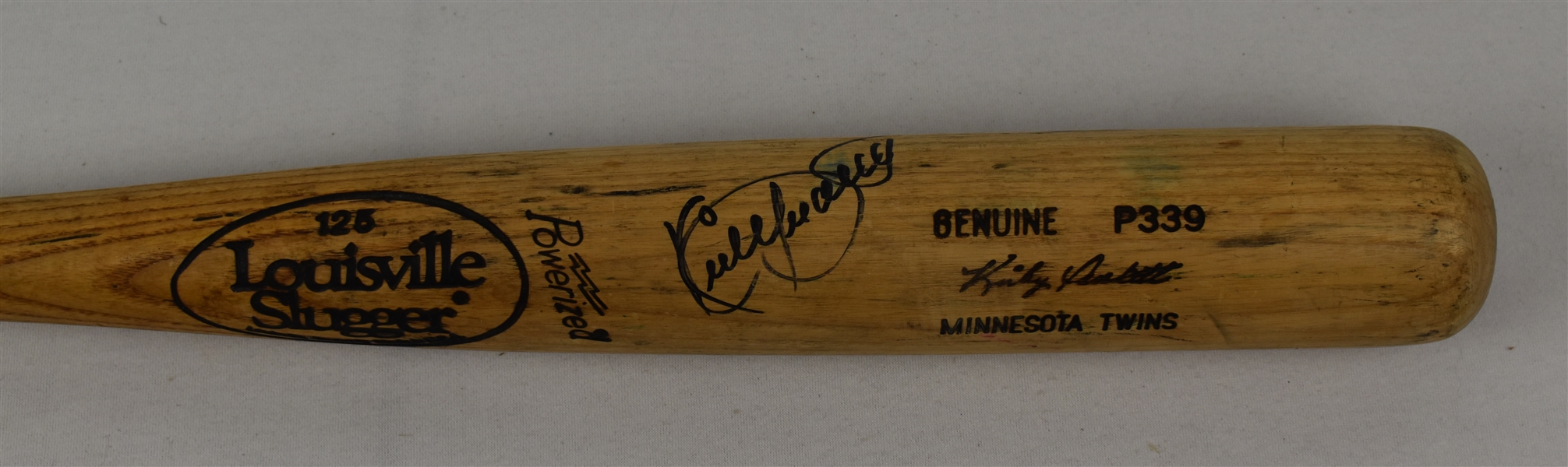 Kirby Puckett Minnesota Twins Game Used & Autographed Bat  