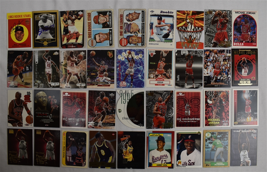 Collection of 36 NBA Basketball Cards w/Michael Jordan