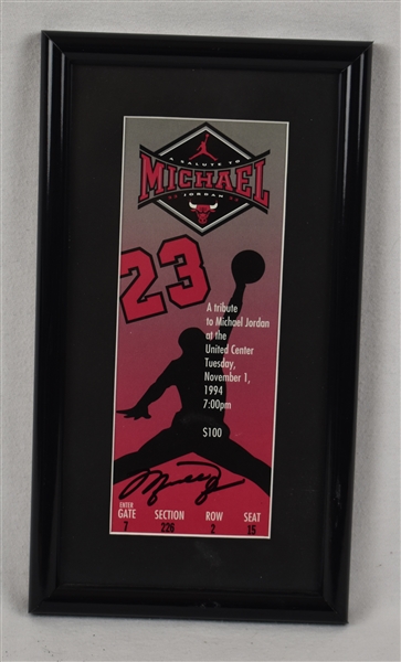 Michael Jordan Autographed 1994 Tribute Ticket w/Full JSA LOA