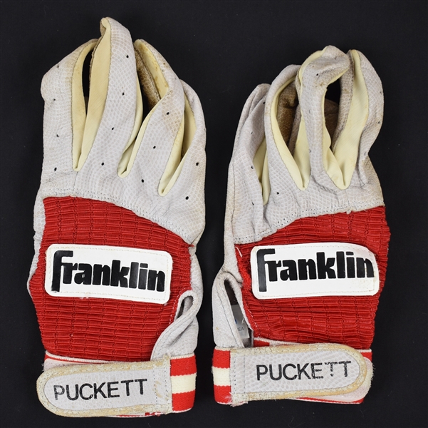 Kirby Puckett Minnesota Twins Game Used Batting Gloves w/Heavy Use
