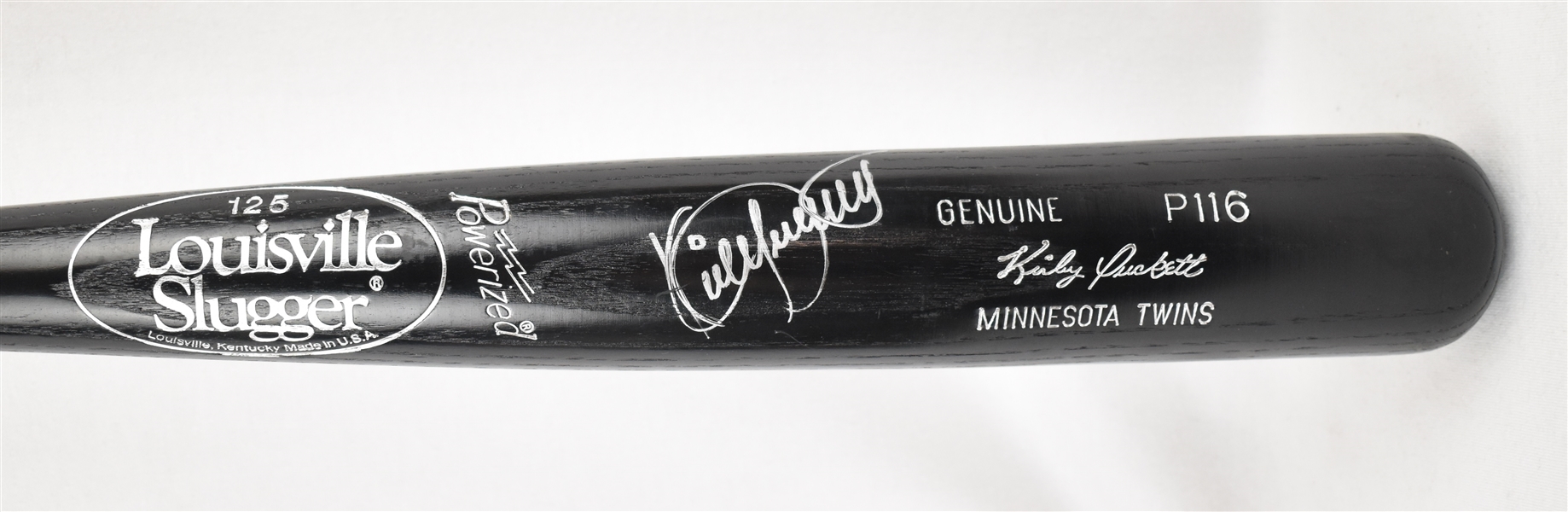 Kirby Puckett Autographed Signature Model Bat in Silver Marker w/Puckett Family Provenance