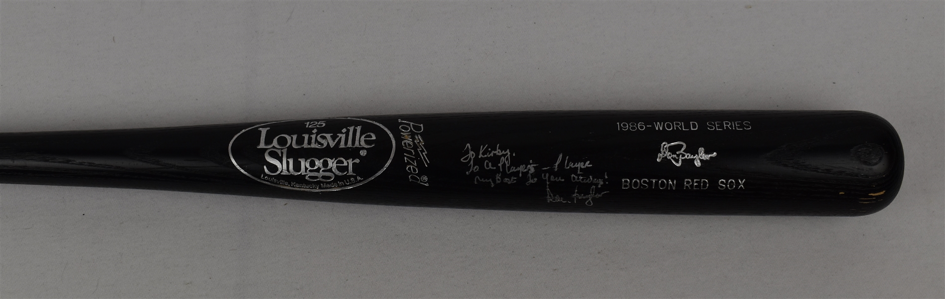 Don Baylor 1986 Boston Red Sox World Series Game Issued Autographed Bat w/Puckett Family Provenance