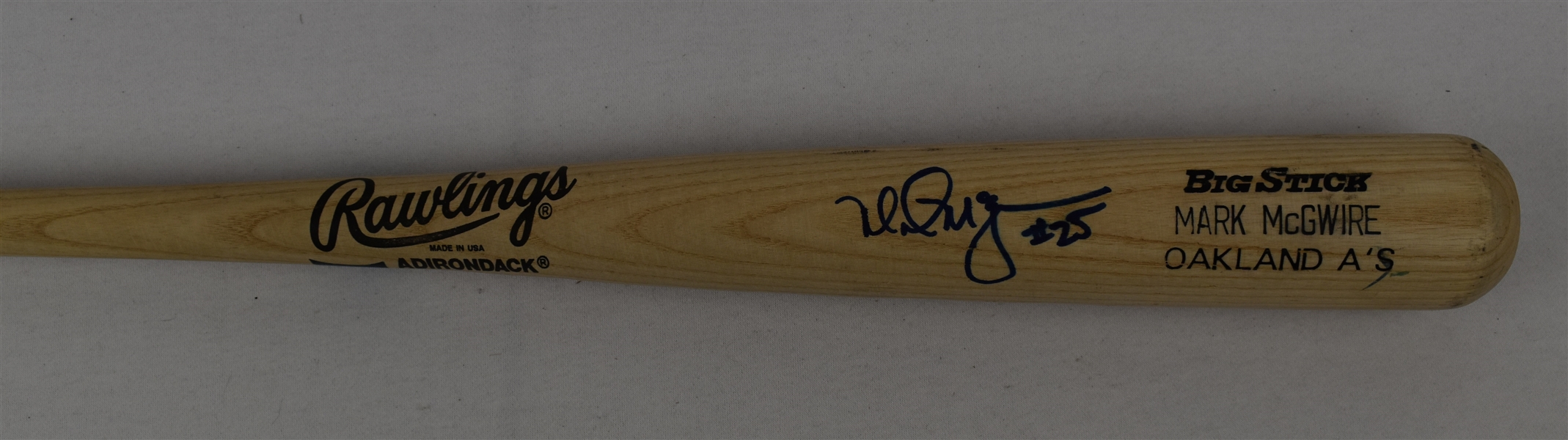 Mark McGwire 1995 Oakland As Game Used & Autographed Bat w/Puckett Family Provenance