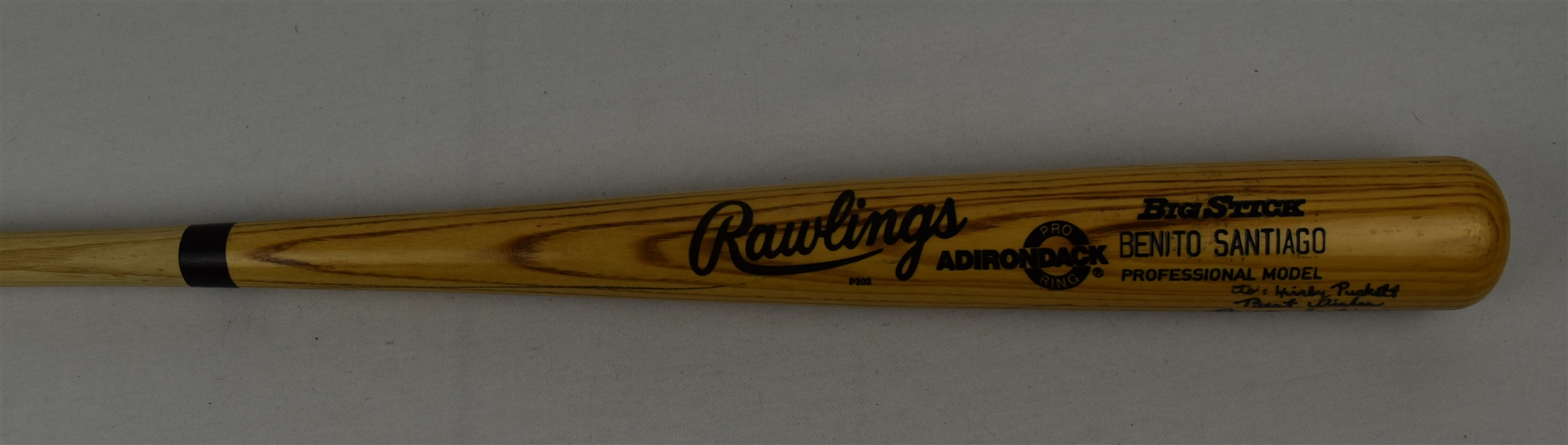 Benito Santiago Game Used & Autographed Bat w/Puckett Family Provenance