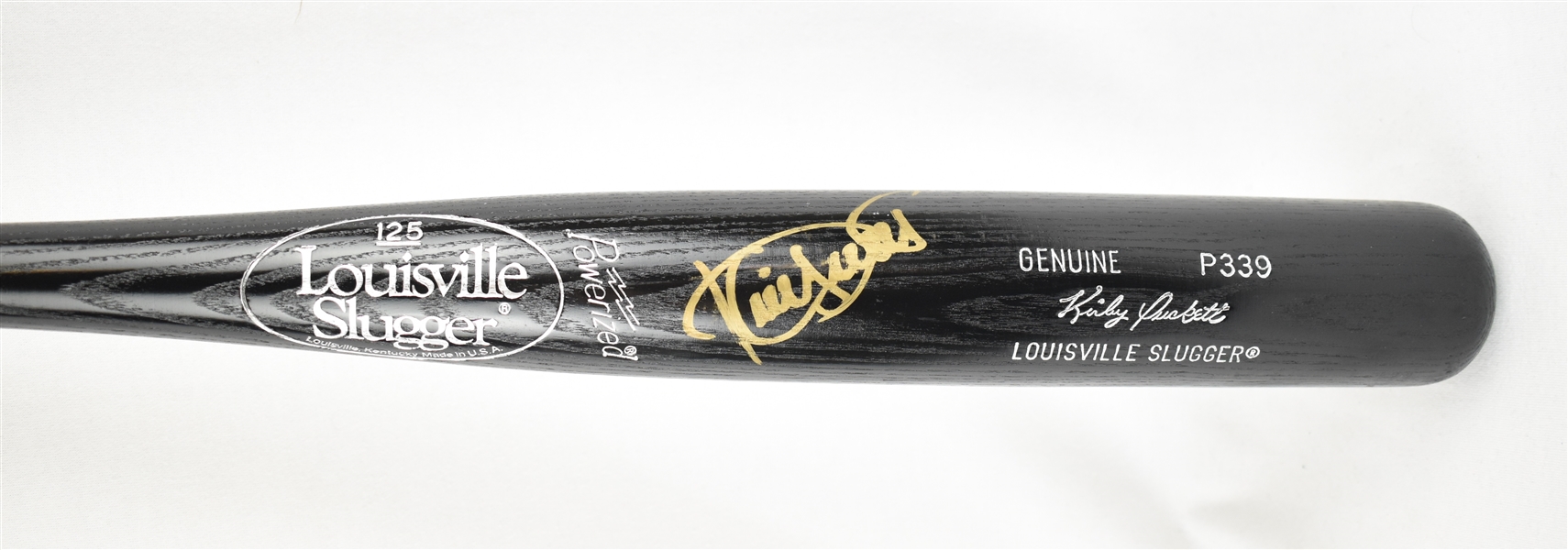 Kirby Puckett Autographed Signature Model Bat in Gold Marker w/Puckett Family Provenance