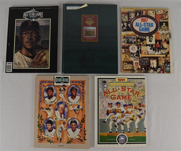 Collection of 5 All-Star Game & HOF Induction Programs w/Puckett Family Provenance