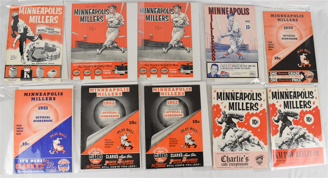 Minneapolis Millers 1940s-1950s Lot of 21 Programs