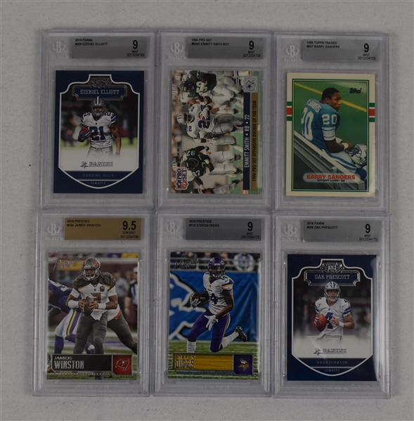 Collection of Graded Cards w/Barry Sanders BGS 9 Rookie