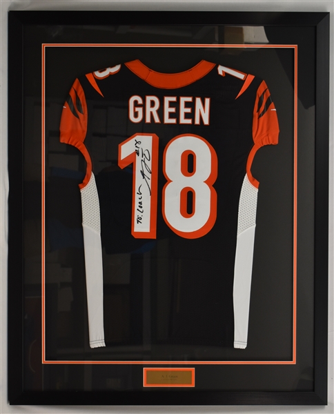 AJ Green Cincinnati Bengals Autographed & Framed Game Issued Jersey