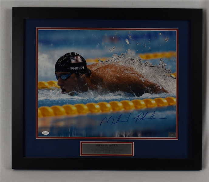 Michael Phelps Autographed Framed 16x20 Photo