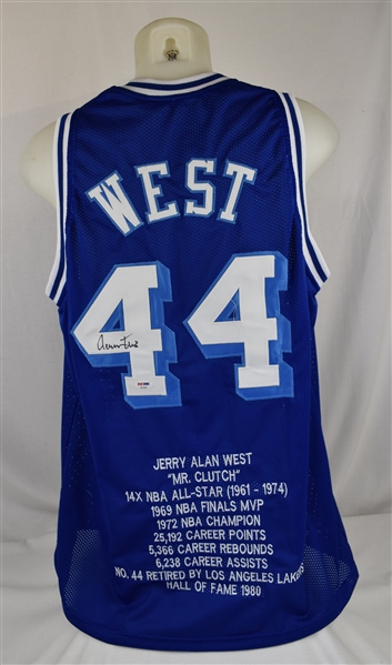 Jerry West Autographed Los Angeles Jersey