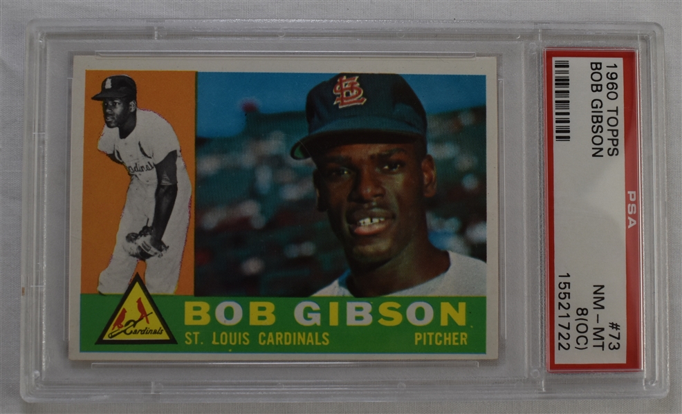 Bob Gibson 1960 Topps Baseball Cards PSA 8 (OC) NM-MT