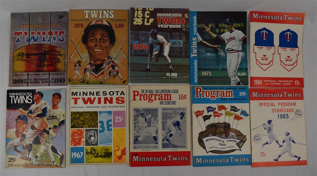 Minnesota Twins Lot of 27 Vintage 1961-84 Baseball Programs