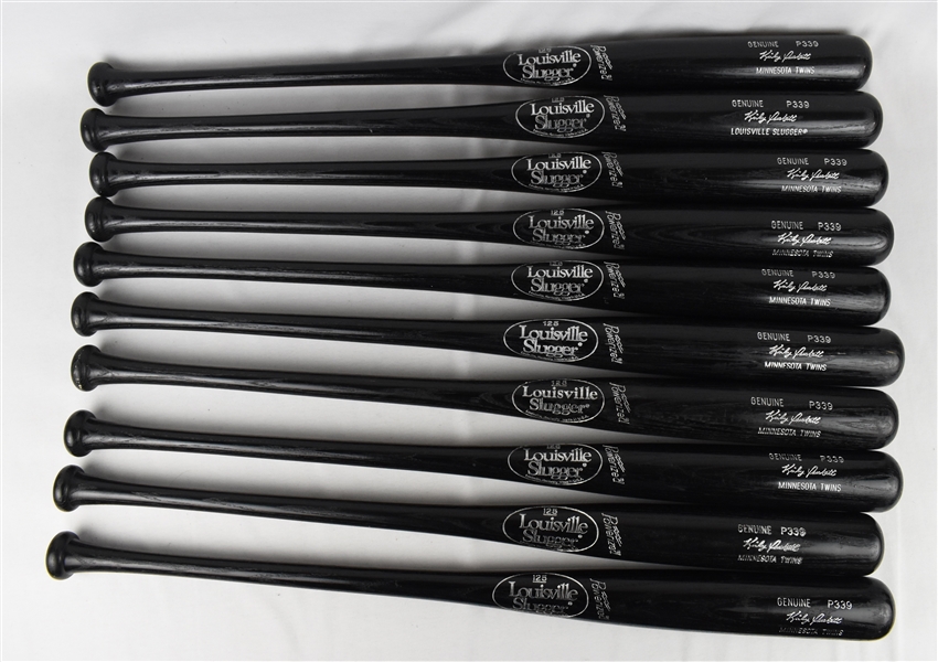 Kirby Puckett Lot of 10 Minnesota Twins P339 Game Issued Baseball Bats w/Puckett Family Provenance