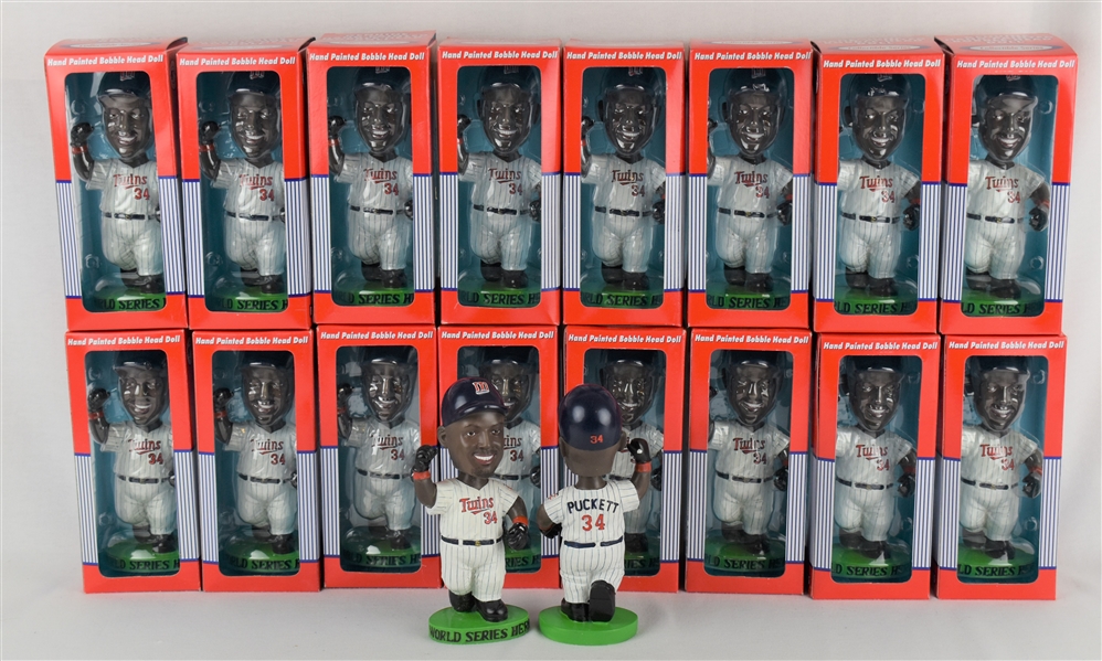 Collection of Kirby Puckett Case 1991 Limited Edition Hero Bobbleheads w/Puckett Family Provenance