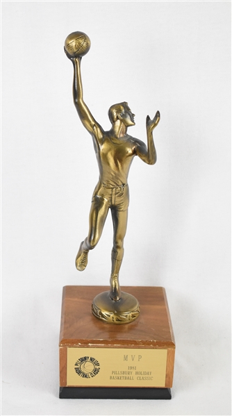 Trent Tucker 1981 Pillsbury Classic MVP Trophy w/Letter of Provenance