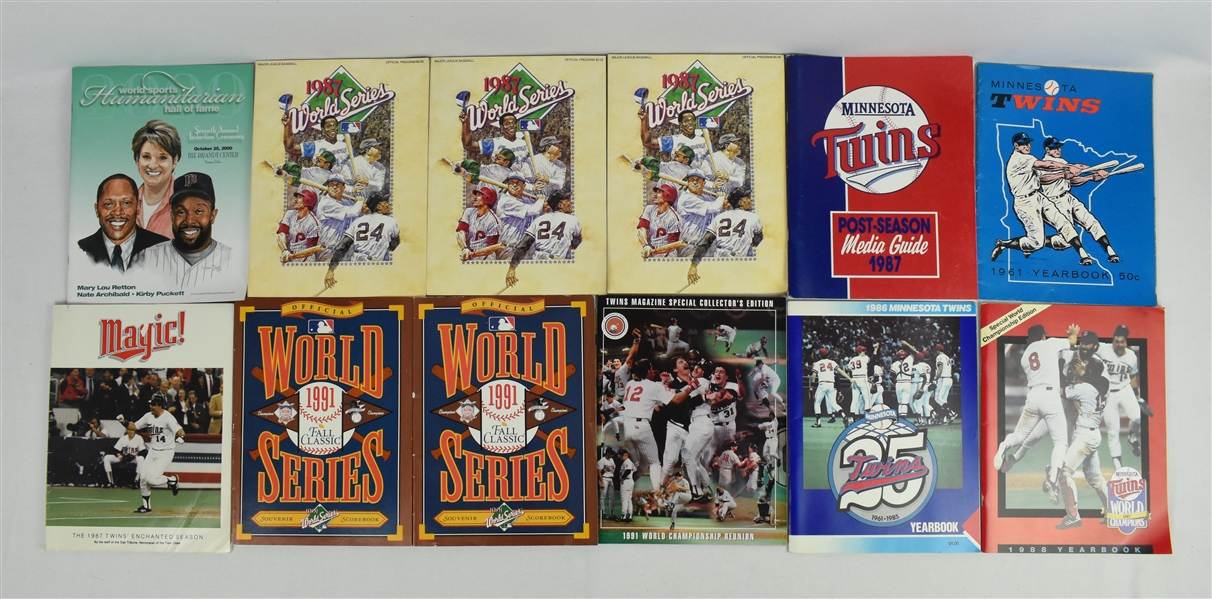 Kirby Pucketts World Series Program Collection w/Puckett Family Provenance
