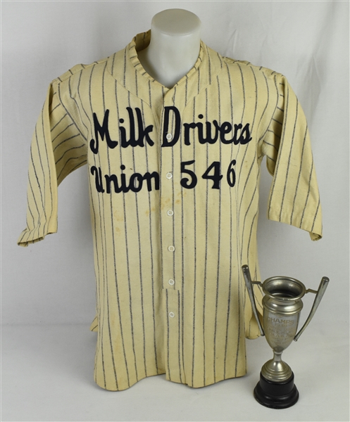 Milk Drivers Union Flannel Jersey & Trophy