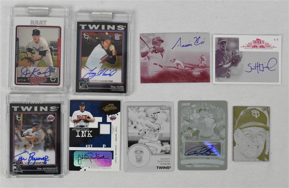 Collection of 7 Minnesota Twins Autographed Insert Cards