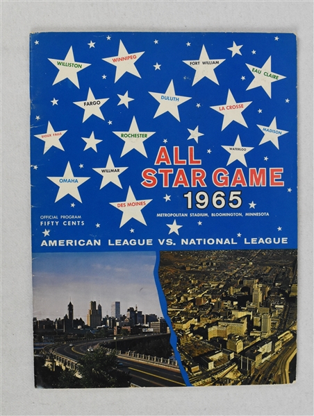 Vintage 1965 All-Star Game Program at Metropolitan Stadium
