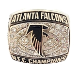 Ruffin Hamilton 1998 Atlanta Falcons NFC Championship 10K Gold Ring w/Real Diamonds