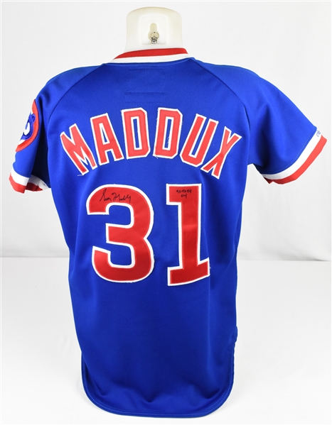Greg Maddux 1988 Chicago Cubs Game Used & Autographed Inscribed Jersey w/Dave Miedema LOA