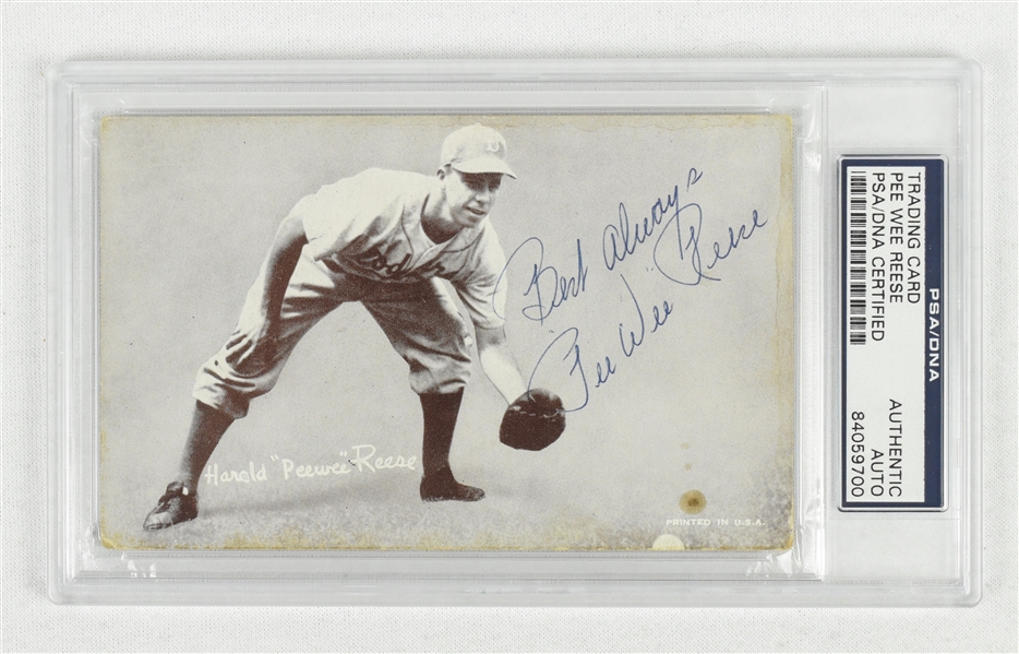 Pee Wee Reese Autographed Card PSA/DNA