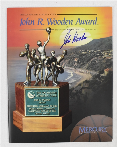 John Wooden Autographed Program
