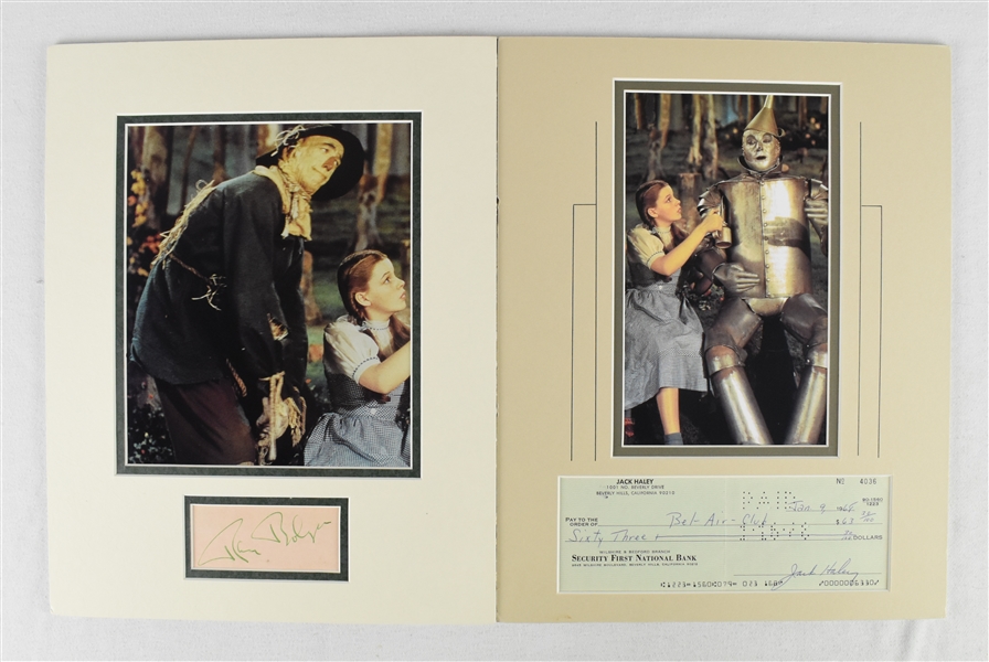 Wizard of Oz 1968 Signed Check Display