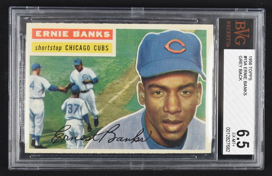 Ernie Banks 1956 Topps #15 Baseball Card BGS 6.5 EX-MT+