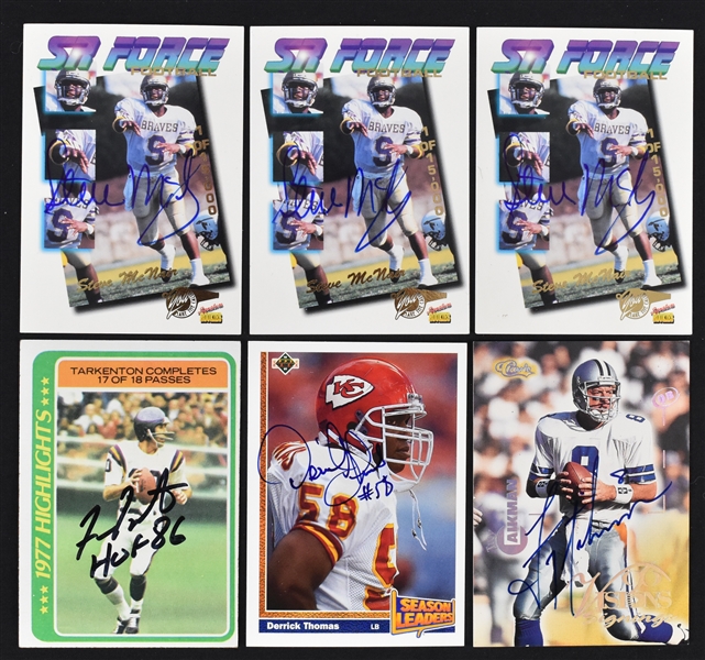 NFL Lot of 6 Autographed Football Cards  w/Derrick Thomas
