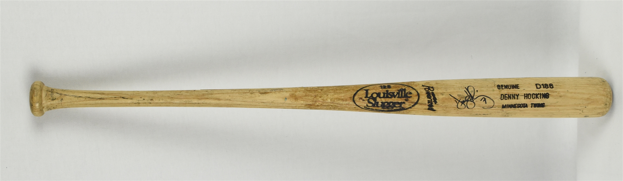 Denny Hocking Game Used & Autographed Minnesota Twins Bat