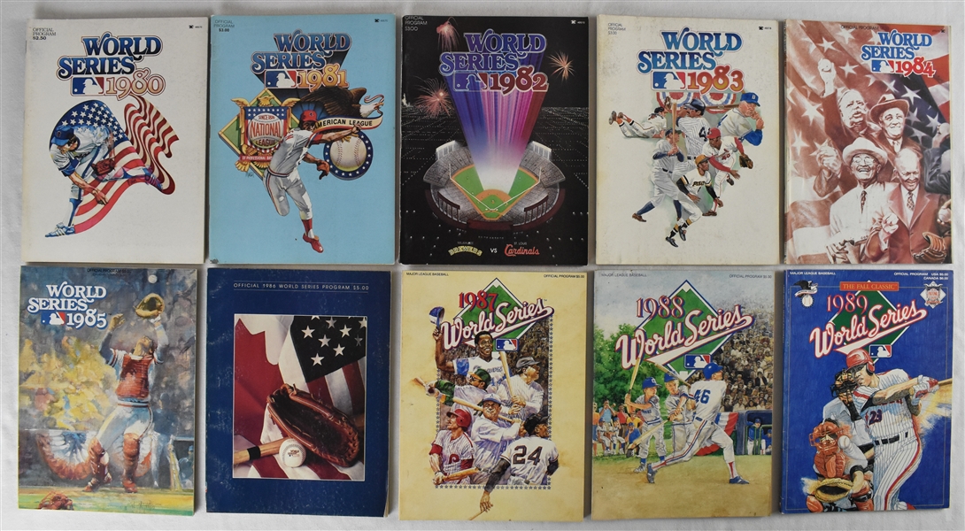 Collection of 1980-1989 World Series Programs