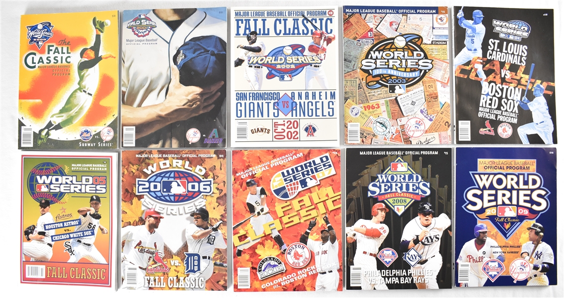 Collection of 2000-2009 World Series Programs