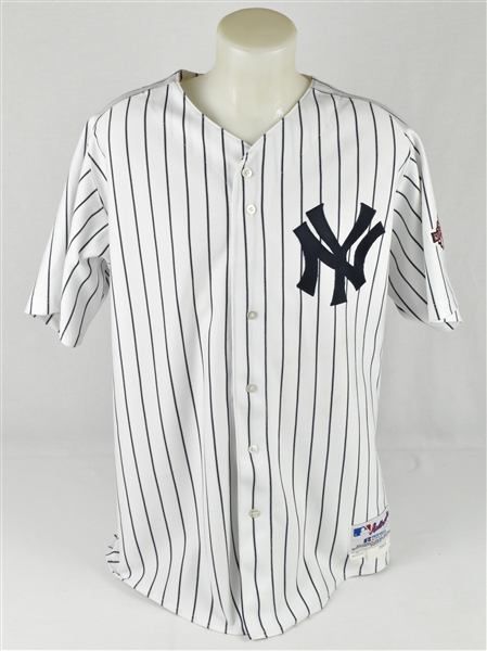 Derek Jeter 2003 New York Yankees Game Used 100th Year Anniversary Jersey w/Dave Miedema LOA