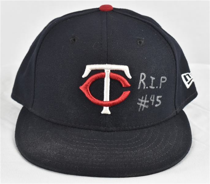 Byron Buxton 2019 Minnesota Twins Game Used Hat w/Tyler Skaggs Memorial MLB