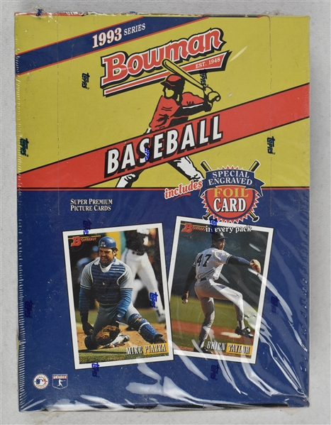 1993 Bowman Baseball Factory Sealed Hobby Box w/Derek Jeter Rookie