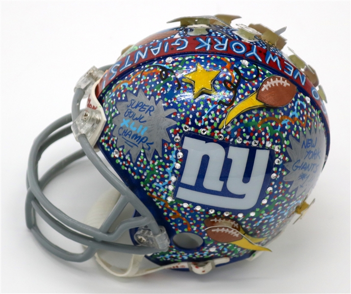 New York Giants 2009 Charles Fazzino Painted One-Of-A-Kind Mini Helmet