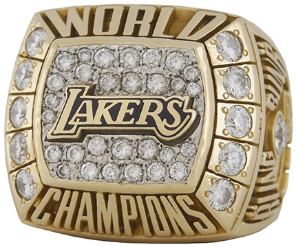Los Angeles Lakers 2000 NBA World Championship 14K Gold Diamond Ring *Kobe Bryants 1st NBA Title*