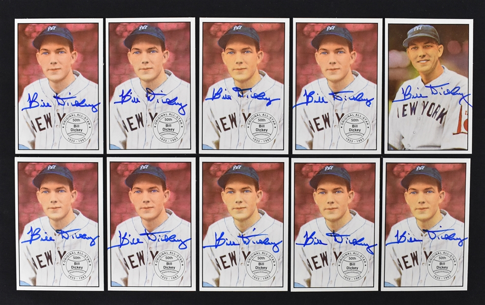 Bill Dickey Collection of 10 Autographed Cards 1 From Bill Dickey Collection