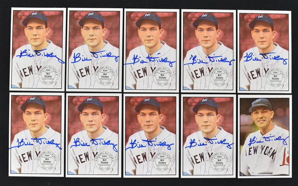 Bill Dickey Collection of 10 Autographed Cards 5 From Bill Dickey Collection