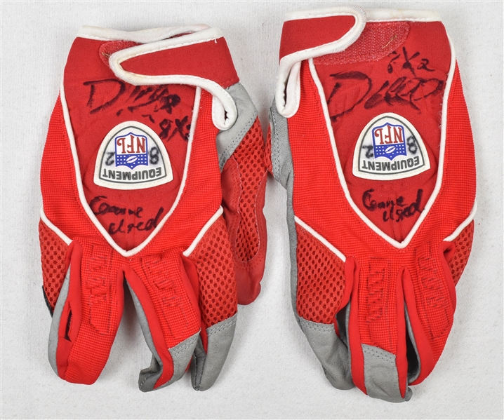 Dante Hall Game Used & Autographed Kansas City Chiefs Gloves
