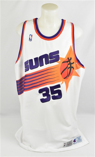 Joe Kleine 1993-94 Phoenix Suns Game Used Home White Jersey w/Dave Miedema LOA
