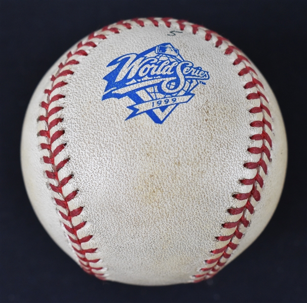 Game Used 1999 World Series Baseball Acquired From Atlanta Braves Ground Crew