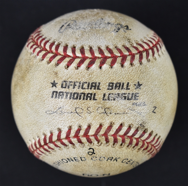 Greg Maddux Game Used HR Baseball April 6 1999 vs. Phillies Acquired From Atlanta Braves Ground Crew